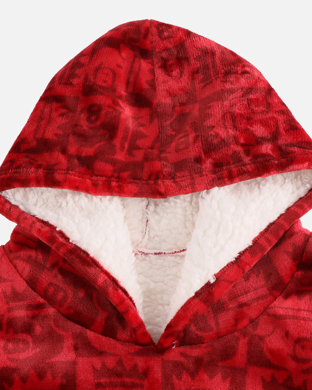 The King Sherpa Lined Blanket Hoodie (Red) 6 The King Sherpa Lined Blanket Hoodie (Red)