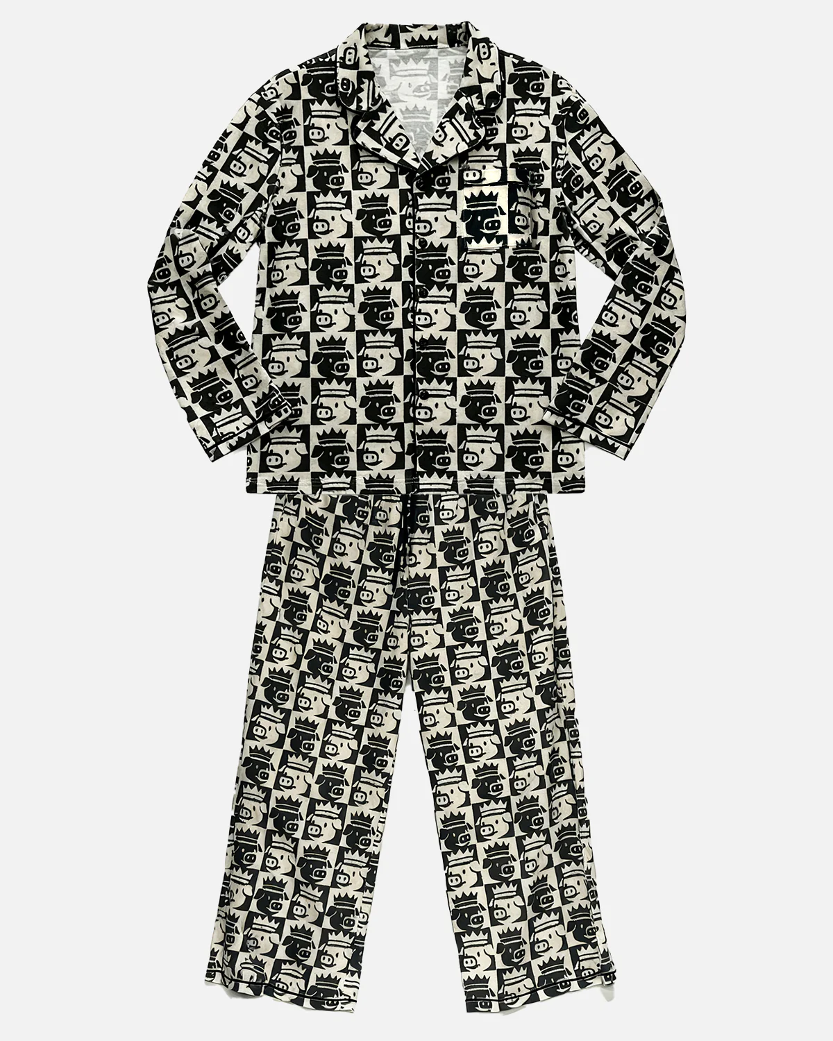 The King Pajama Set (Black/White)