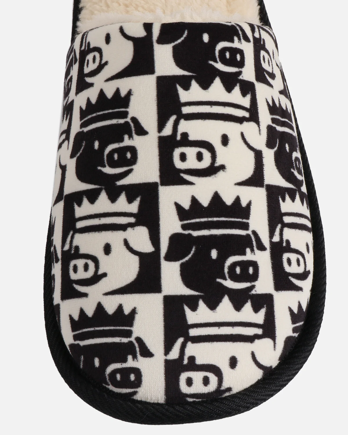 The King Sherpa House Slippers (Black/White)